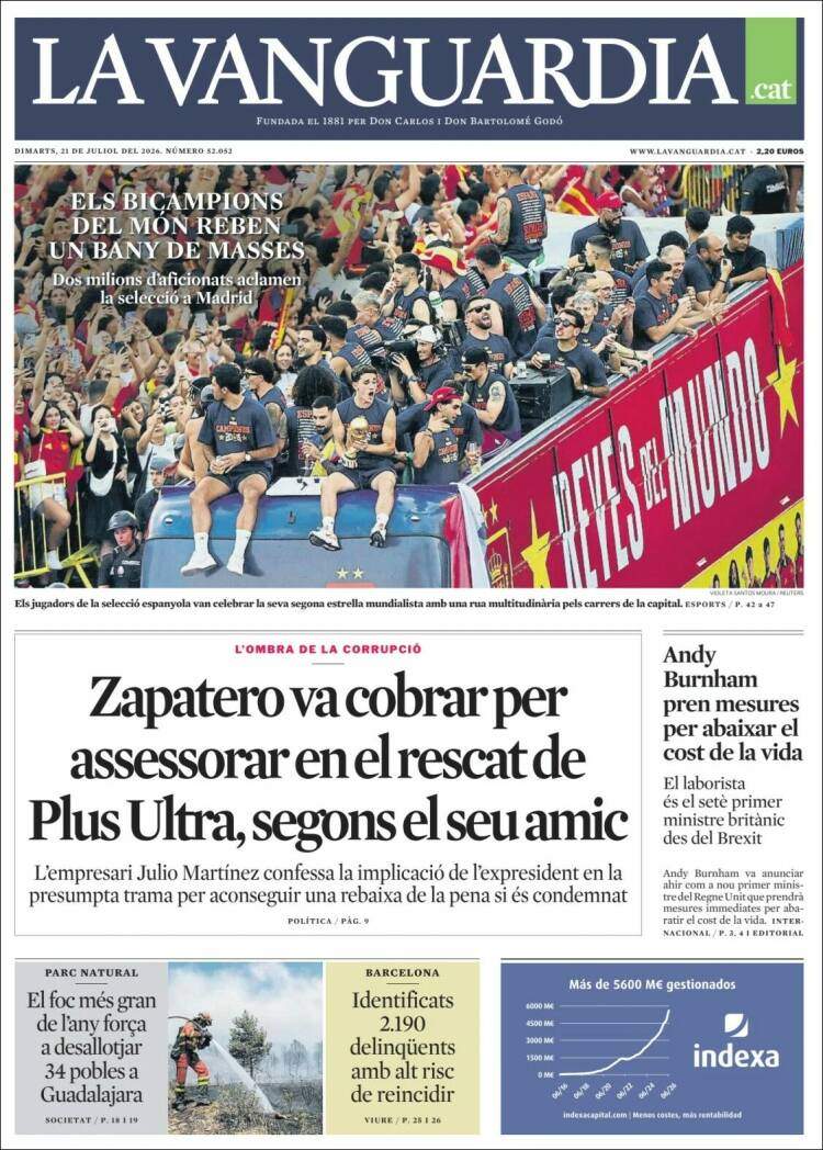 'La Vanguardia', 21 de juliol de 2026 'La Vanguardia', 21 de juliol de 2026