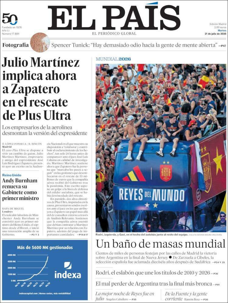 'El País', 21 de juliol de 2026 'El País', 21 de juliol de 2026