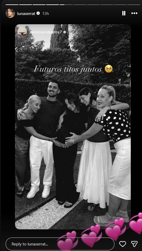 Luna Serrat i Dani Ceballos amb els tiets de les seves filles / Instagram Luna Serrat i Dani Ceballos amb els tiets de les seves filles / Instagram