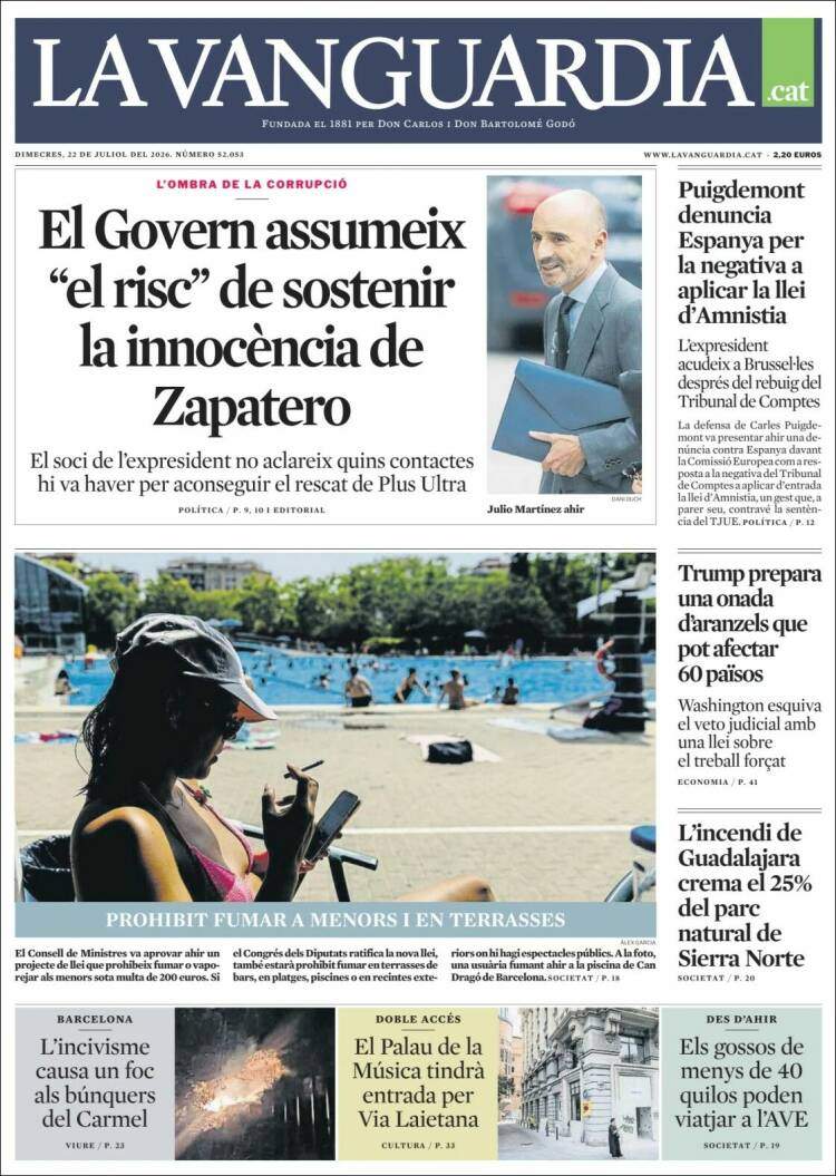 'La Vanguardia', 22 de juliol de 2026 'La Vanguardia', 22 de juliol de 2026