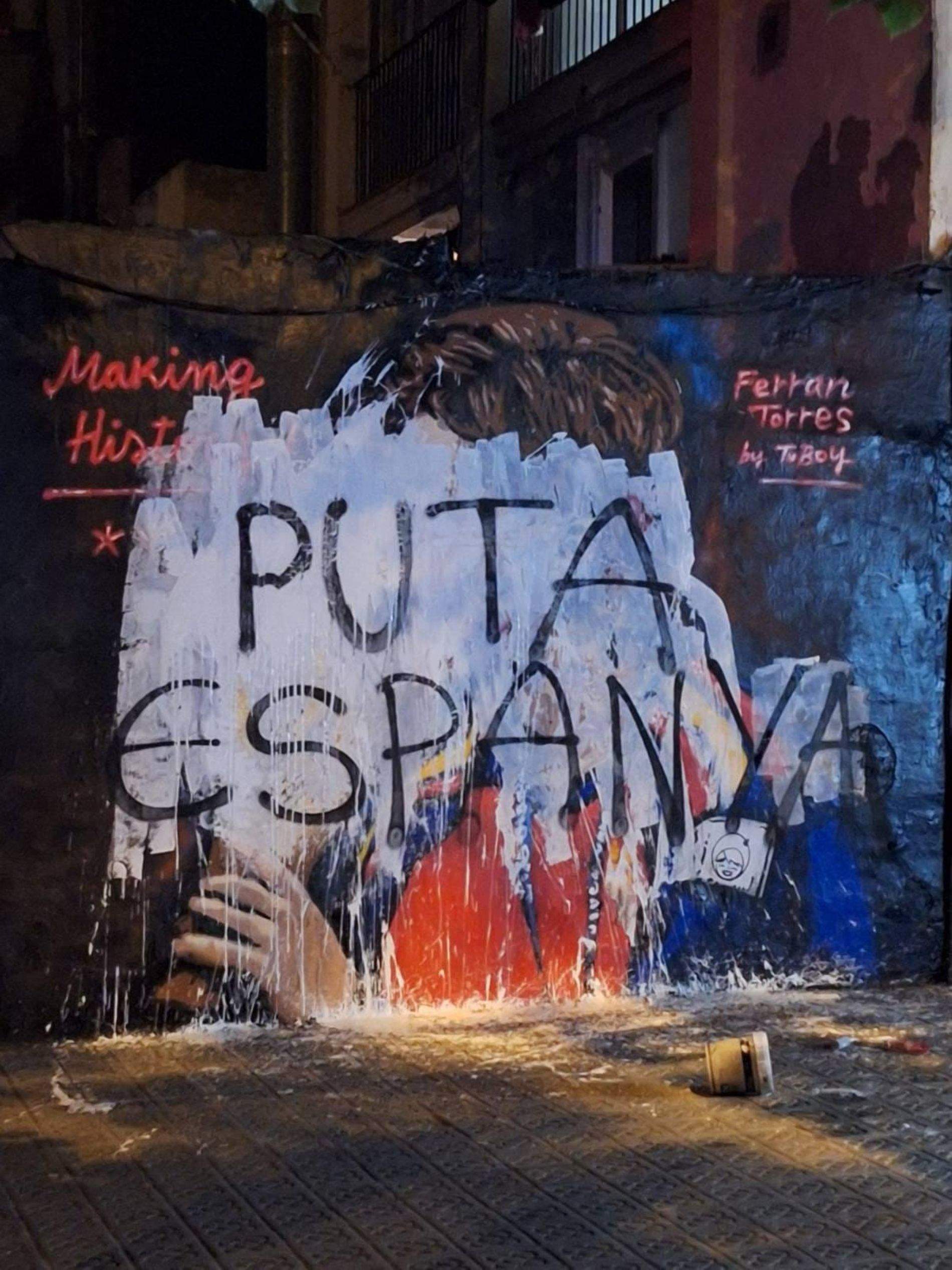 Vandalitzat el mural de TVBoy dedicat a Ferran Torres i el seu gol del Mundial 2026