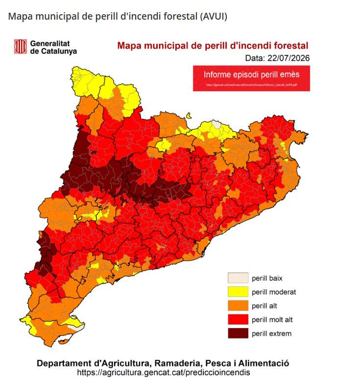 Mapa de perill d'incendi forestal / Protecció Civil Mapa de perill d'incendi forestal / Protecció Civil