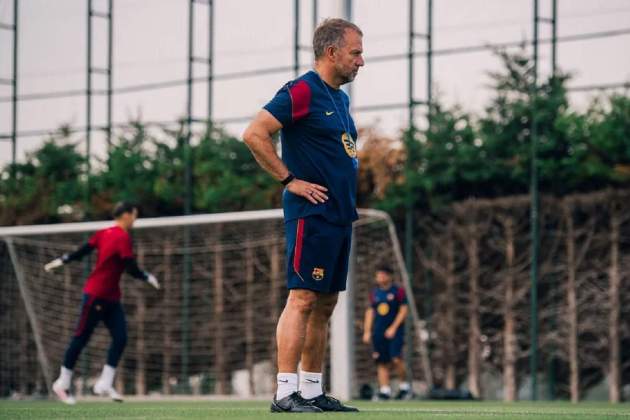 Hansi Flick, durant un entrenament del Barça / Foto: FC Barcelona Hansi Flick, durant un entrenament del Barça / Foto: FC Barcelona
