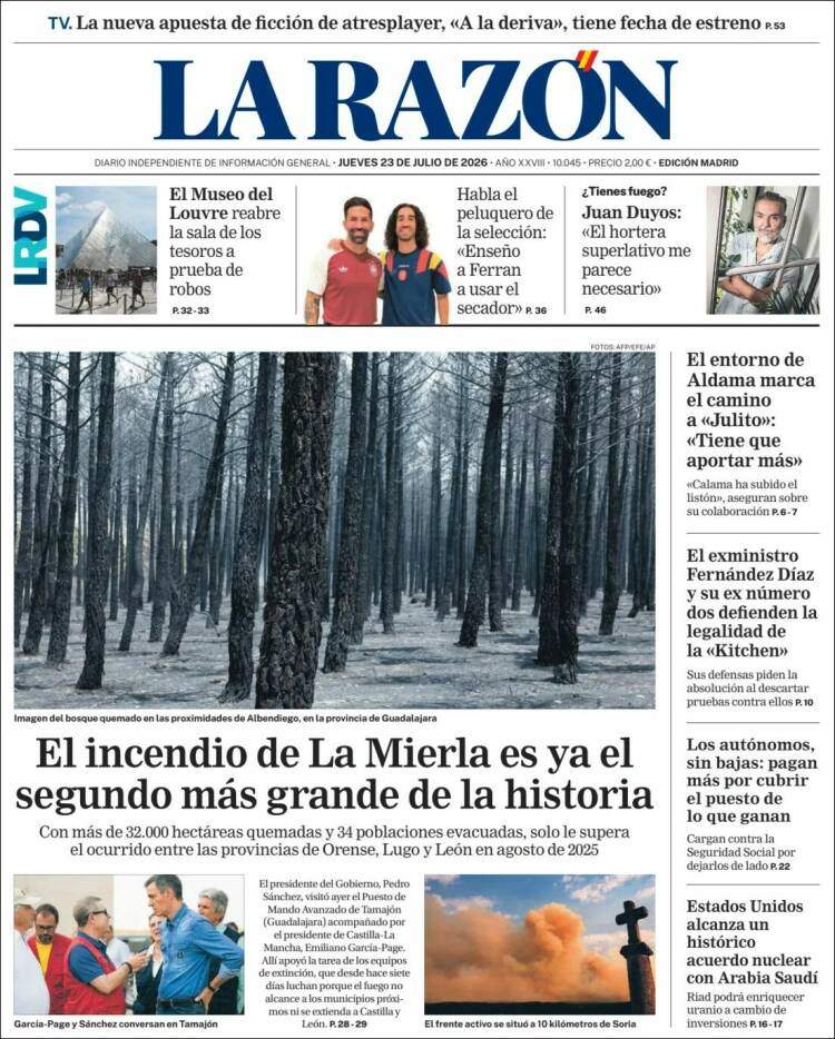 'La Razón', 23 de juliol de 2026 'La Razón', 23 de juliol de 2026