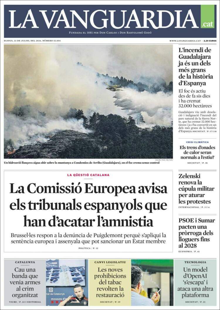 'La Vanguardia', 23 de juliol de 2026 'La Vanguardia', 23 de juliol de 2026