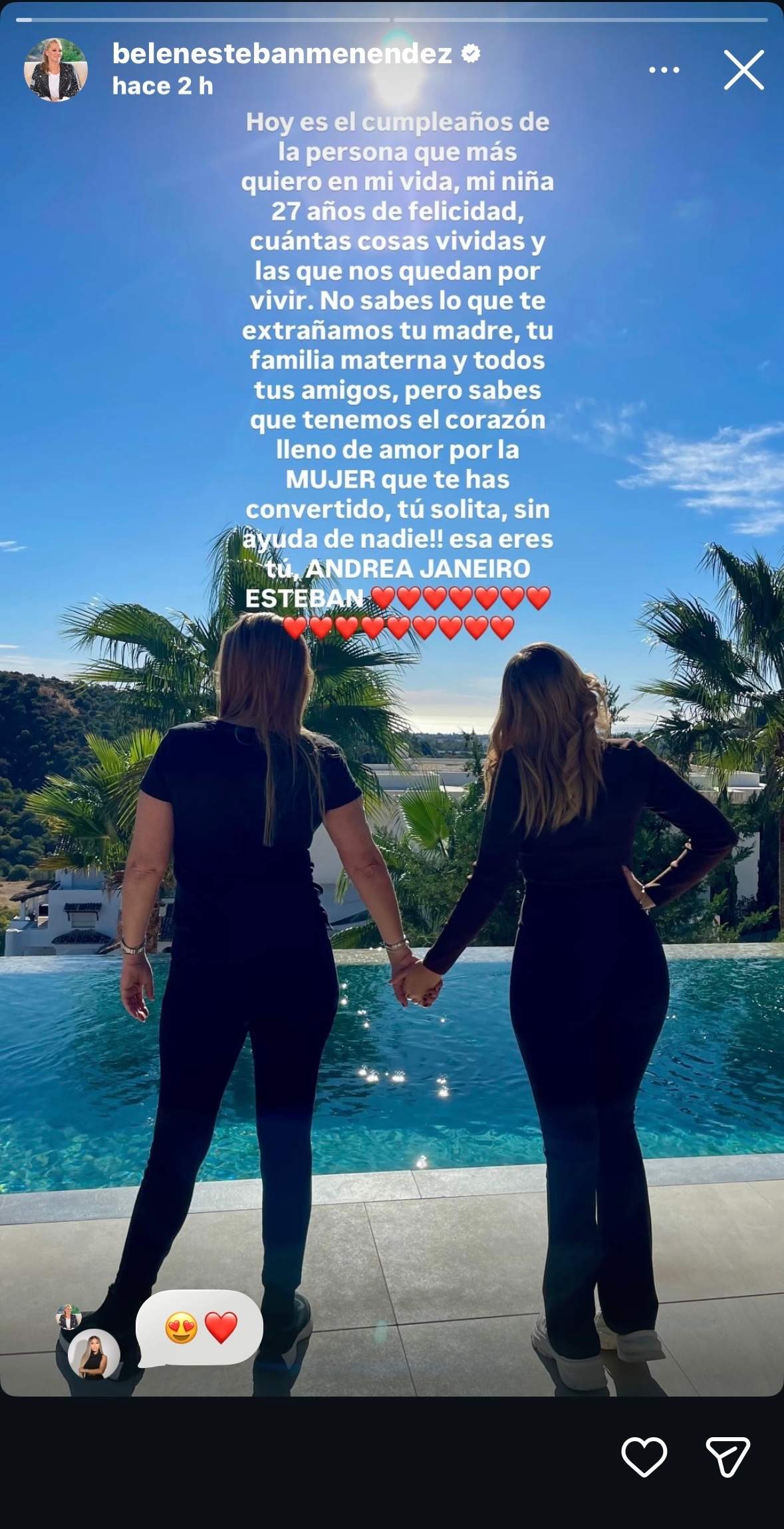 Belén Esteban felicita la seva filla Andrea Janeiro / Instagram Belén Esteban felicita la seva filla Andrea Janeiro / Instagram