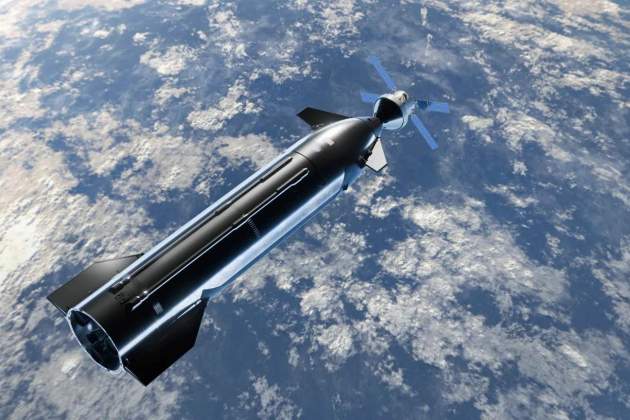 Bocetos artísticos de la nave espacial Orion y el prototipo de Starship de SpaceX Bocetos artísticos de la nave espacial Orion y el prototipo de Starship de SpaceX