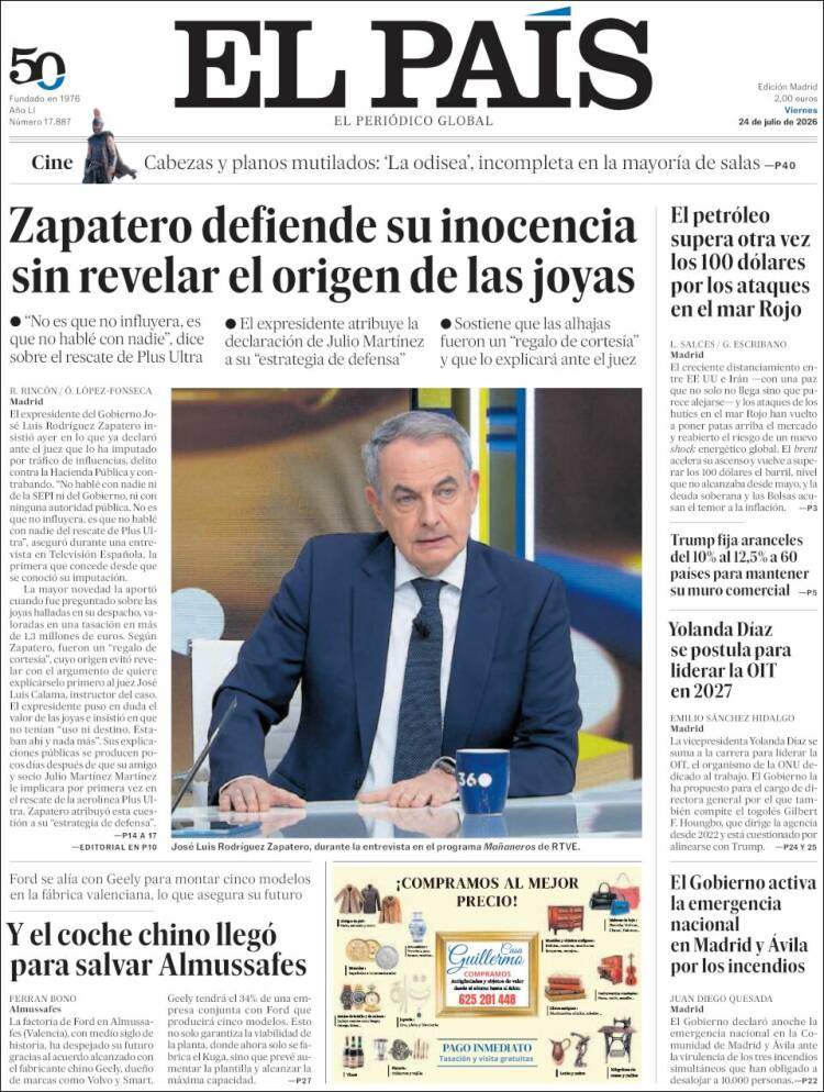 'El País', 24 de juliol de 2026 'El País', 24 de juliol de 2026
