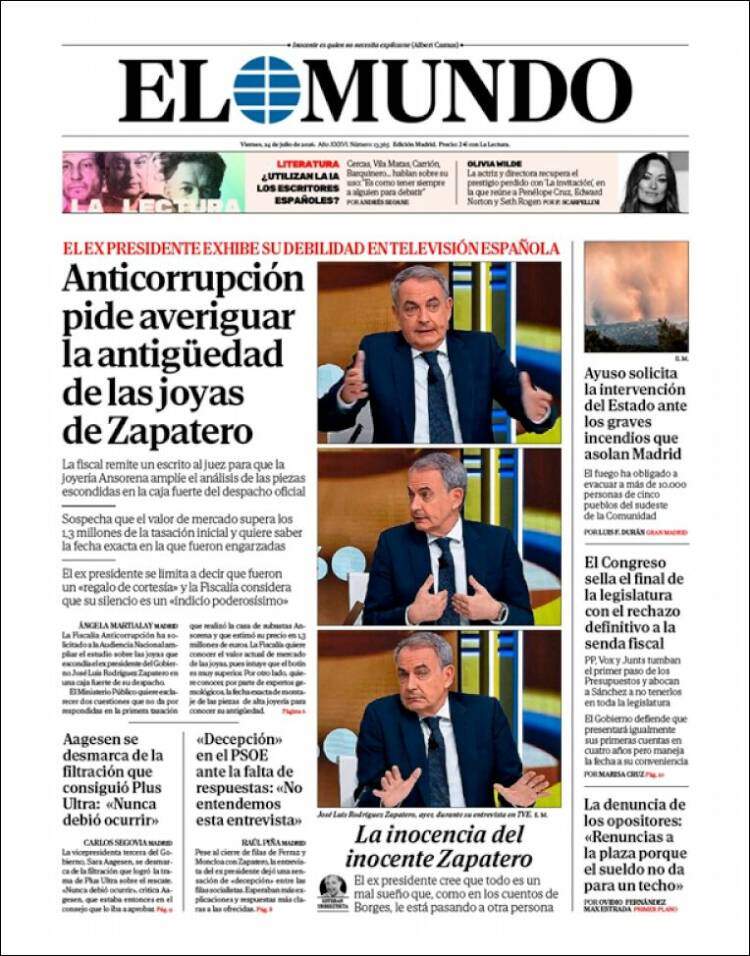 'El Mundo', 24 de juliol de 2026 'El Mundo', 24 de juliol de 2026