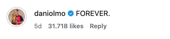 El comentari de Dani Olmo a la publicació de la seva nòvia / Instagram