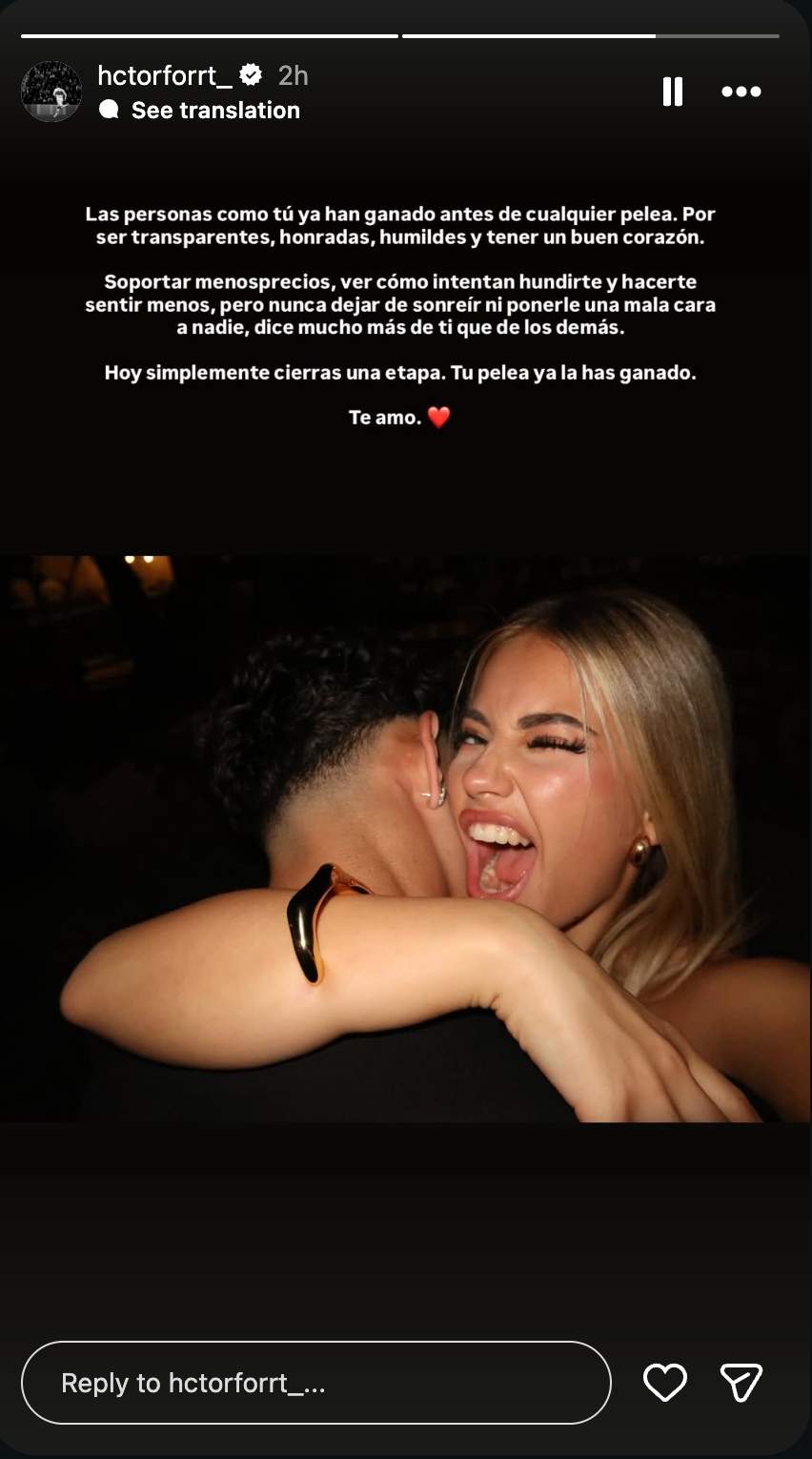La dedicatòria d'Héctor Fort a la seva nòvia abans de 'La Velada del Año 6' / Instagram