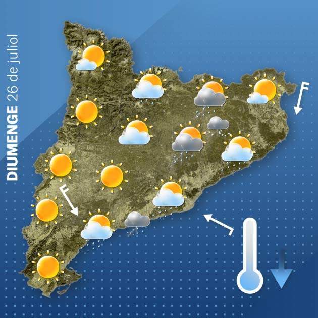 Mapa Catalunya diumenge 25-7 Mapa Catalunya diumenge 25-7