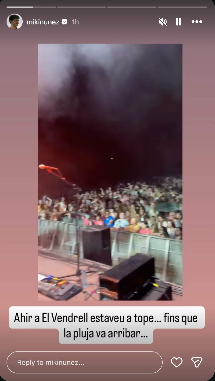 Miki Núñez de concert al Vendrell / Instagram Miki Núñez de concert al Vendrell / Instagram