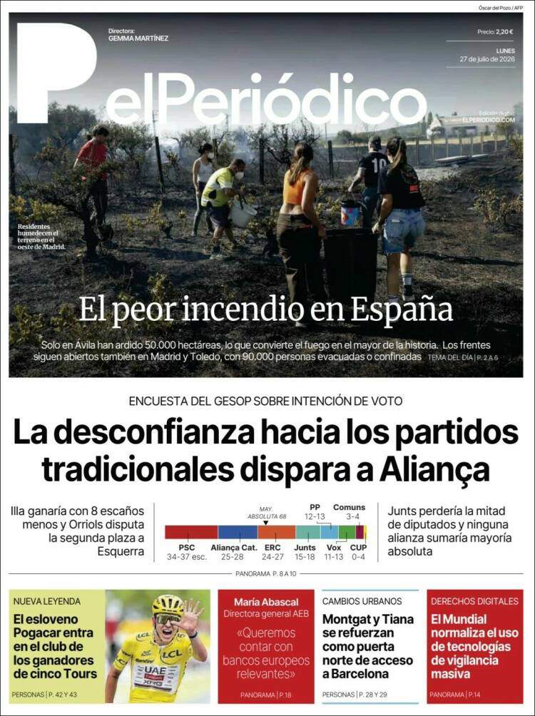 Portada 'El Periódico' Portada 'El Periódico'
