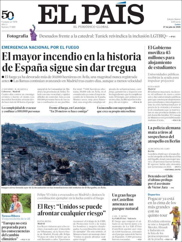 Portada 'El País' Portada 'El País'
