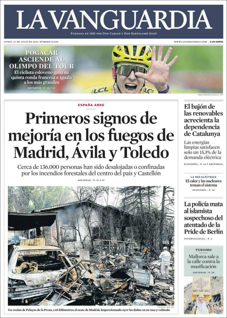 Portada 'La Vanguardia' Portada 'La Vanguardia'