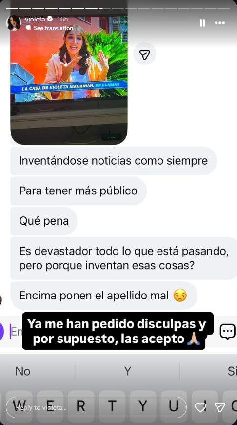 Les paraules de Violeta Mangriñan sobre Telecinco / Instagram 