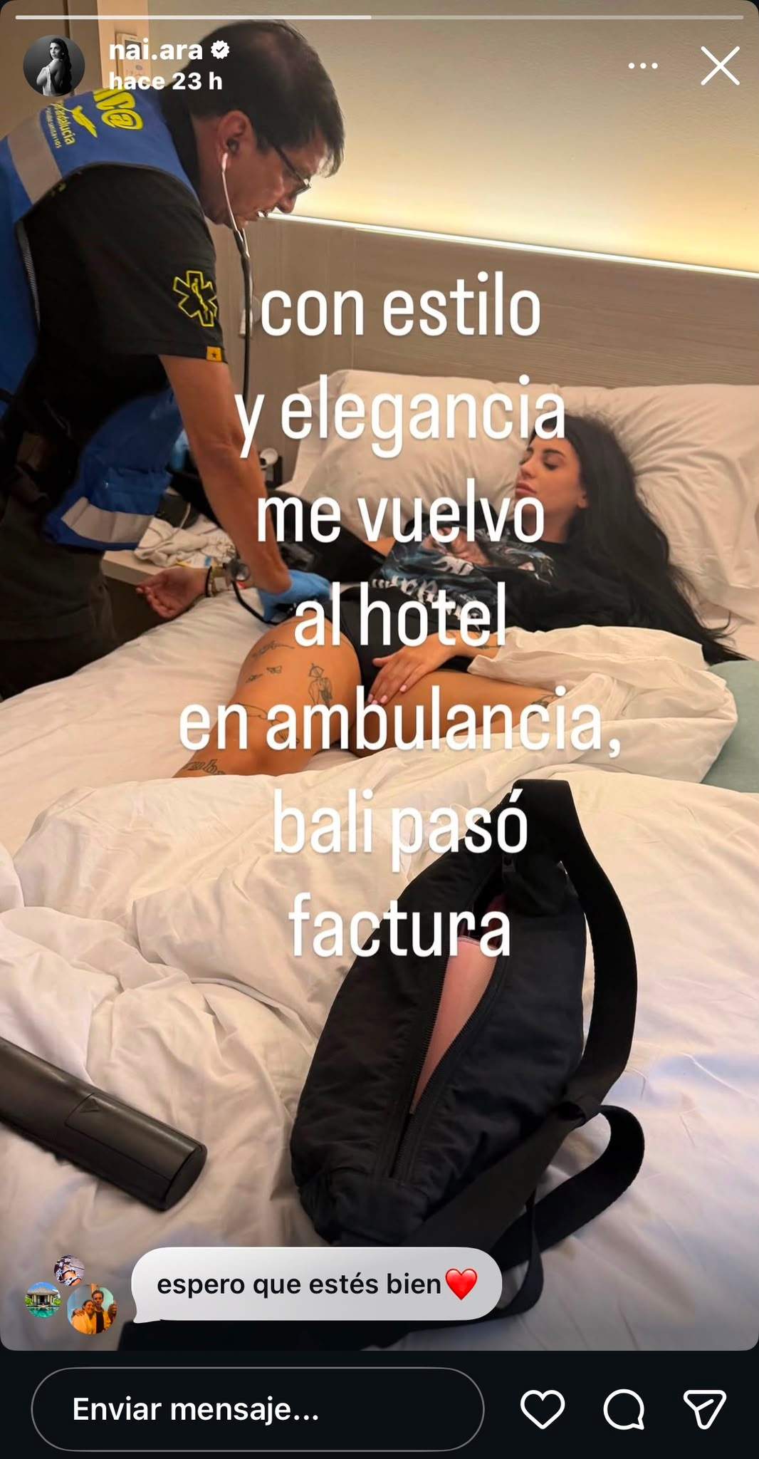 La foto de Naiara després del concert/Instagram