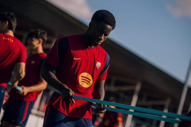 Ebrima Tunkara entrenament Barça Ebrima Tunkara entrenament Barça