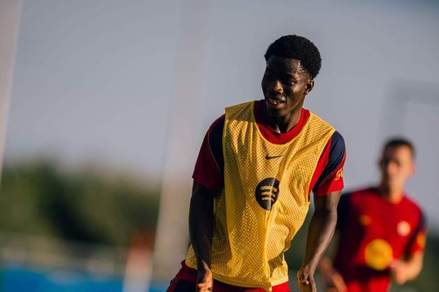 Ebrima Tunkara entrenament Barça / Foto: FC Barcelona Ebrima Tunkara entrenament Barça / Foto: FC Barcelona