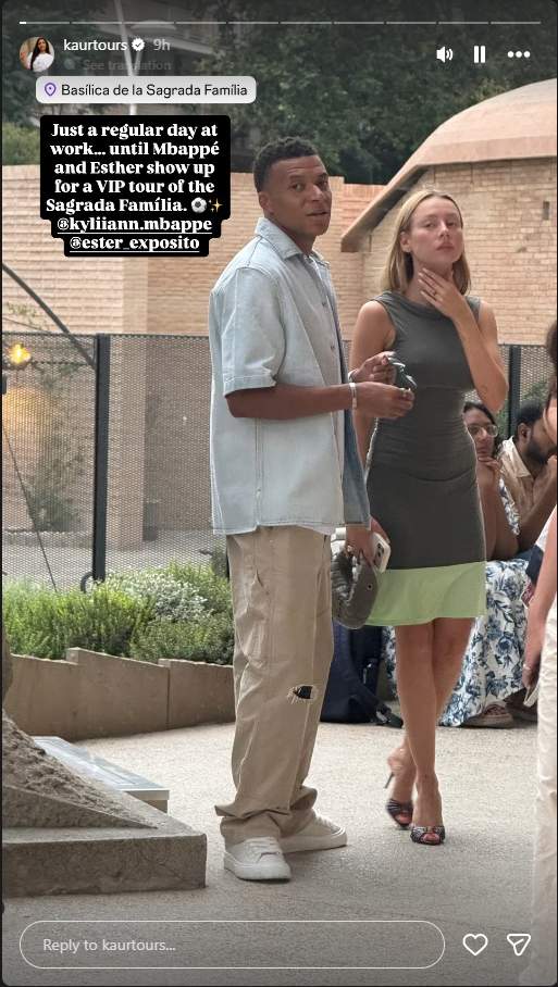 Mbappé i Ester Expósito a la Sagrada Familia / Instagram Mbappé i Ester Expósito a la Sagrada Familia / Instagram