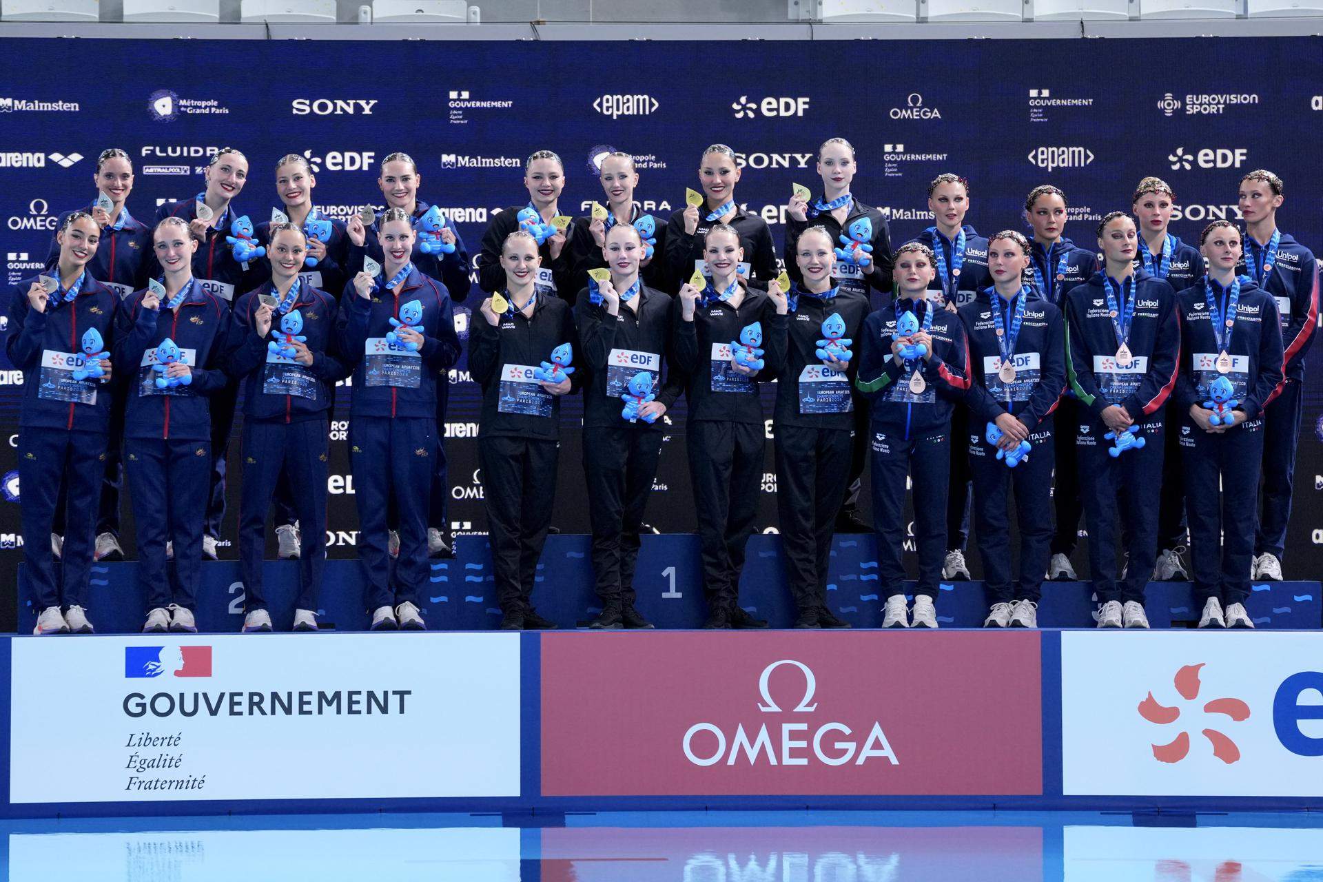 Iris Tió lidera la plata del equipo técnico de natación artística en los Europeos de París