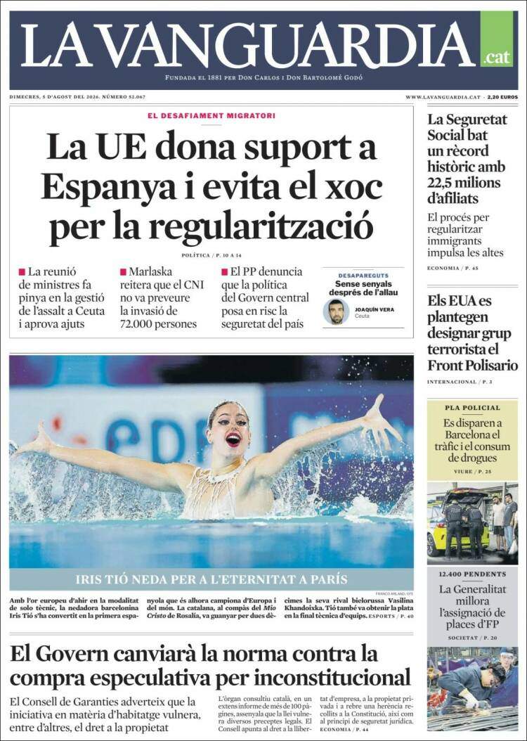 'La Vanguardia', 5 d'agost de 2026 'La Vanguardia', 5 d'agost de 2026