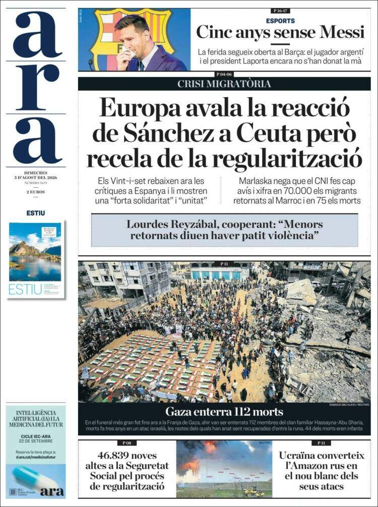 'Ara', 5 d'agost de 2026 'Ara', 5 d'agost de 2026