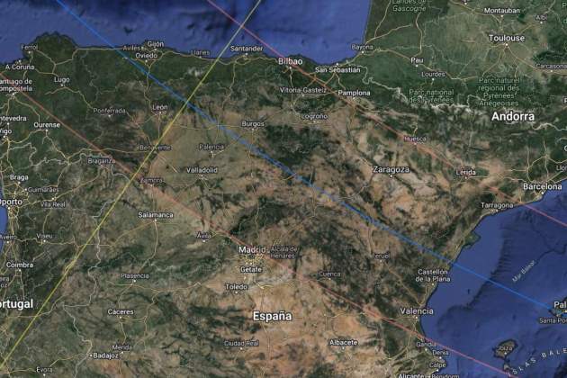 Mapa del eclipse solar en la península ibérica Mapa del eclipse solar en la península ibérica