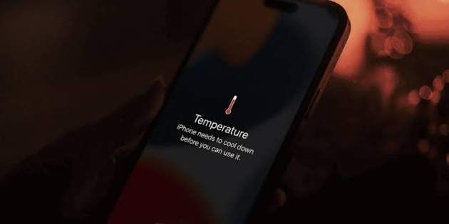 El iPhone marcando temperatura alta El iPhone marcando temperatura alta