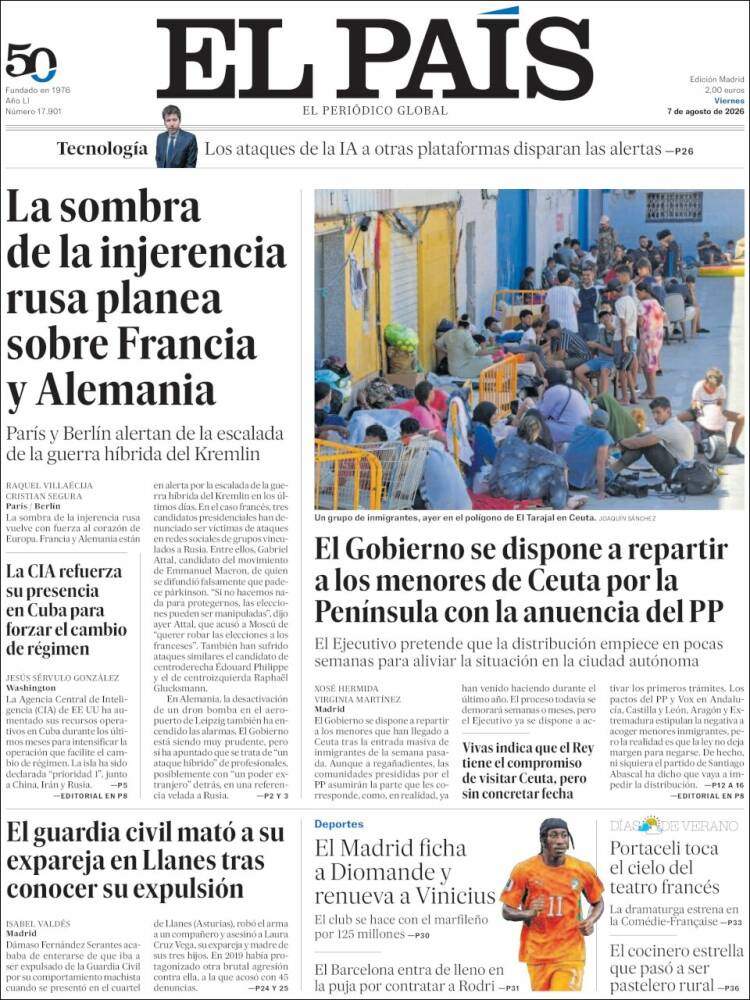 'El País', 7 de juliol de 2026 'El País', 7 de juliol de 2026