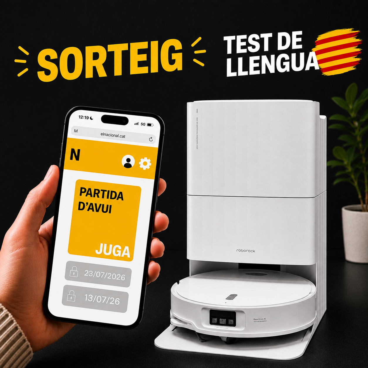 El Test de Llengua d’ElNacional.cat té premi: juga aquest agost i guanya un robot aspirador Roborock