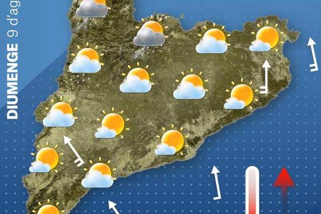 Mapa Catalunya diumenge 8-8 Mapa Catalunya diumenge 8-8