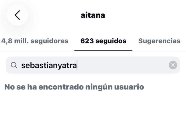 Aitana deixa de seguir a Sebastián Yatra a Instagram / Instagram Aitana deixa de seguir a Sebastián Yatra a Instagram / Instagram