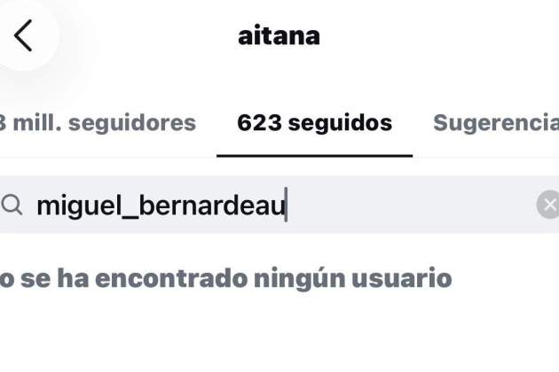 Aitana deixa de seguir a Miguel Bernardeau a X / Instagram Aitana deixa de seguir a Miguel Bernardeau a X / Instagram