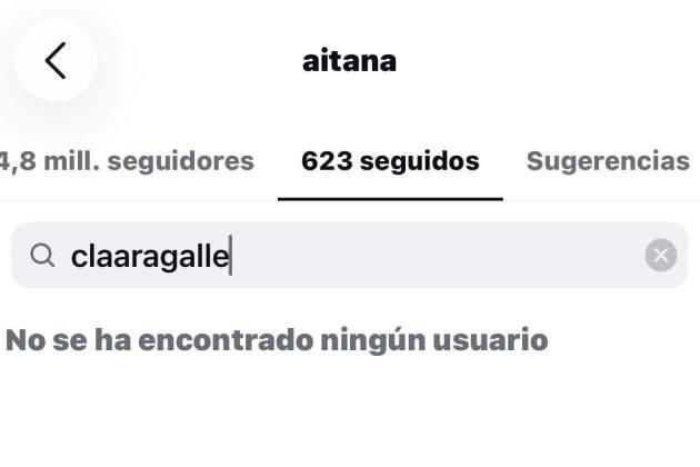 Aitana deixa de seguir a Clara Galle / Instagram Aitana deixa de seguir a Clara Galle / Instagram