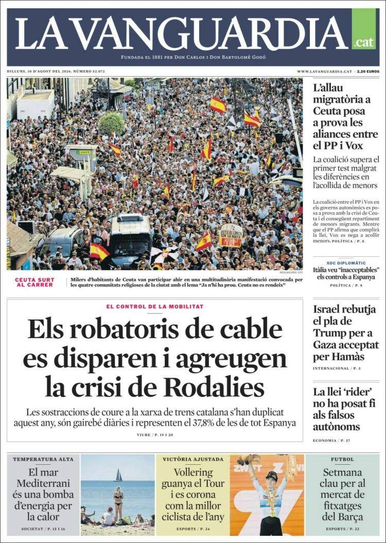 'La Vanguardia', 10 d'agost de 2026
