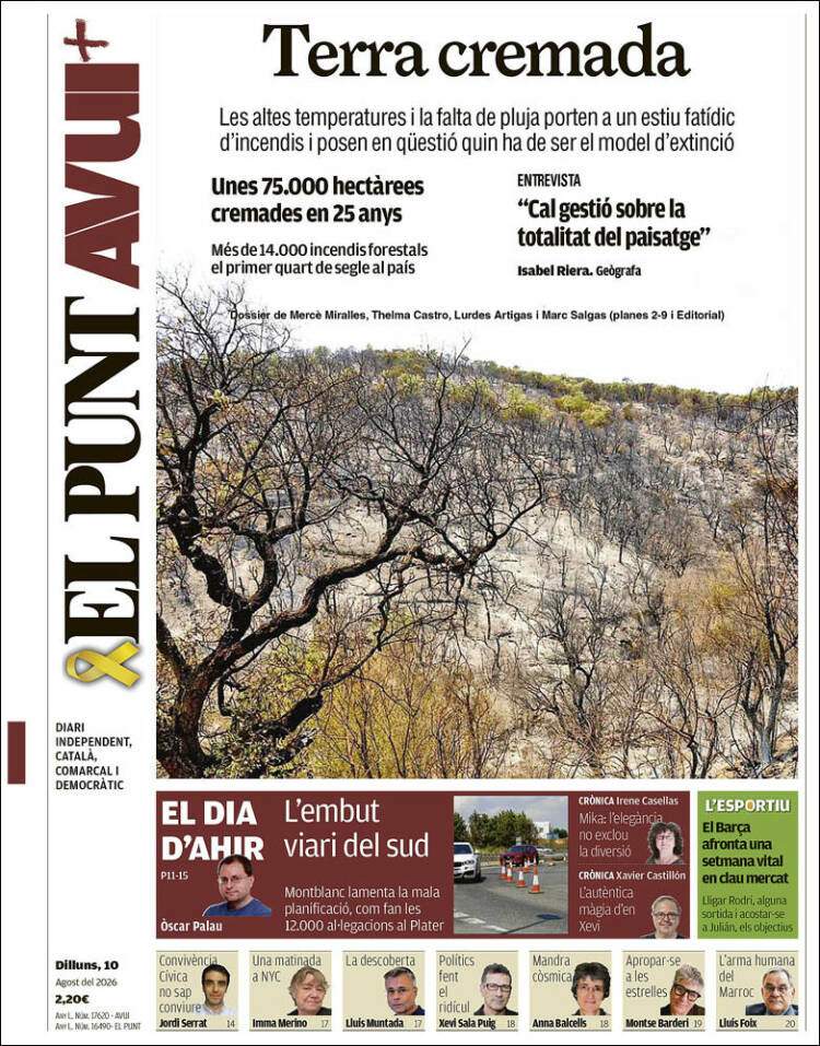 'El Punt Avui', 10 d'agost de 2026