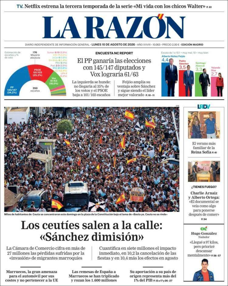 'La Razón', 10 d'agost de 2026