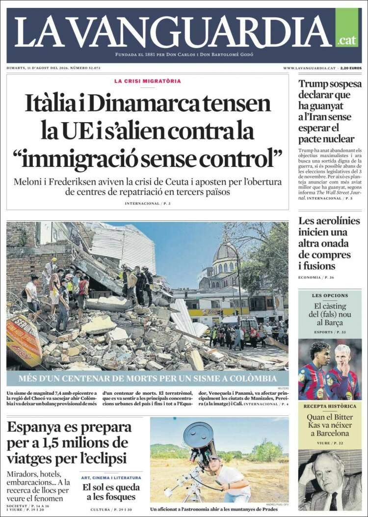 'La Vanguardia', 11 d'agost de 2026