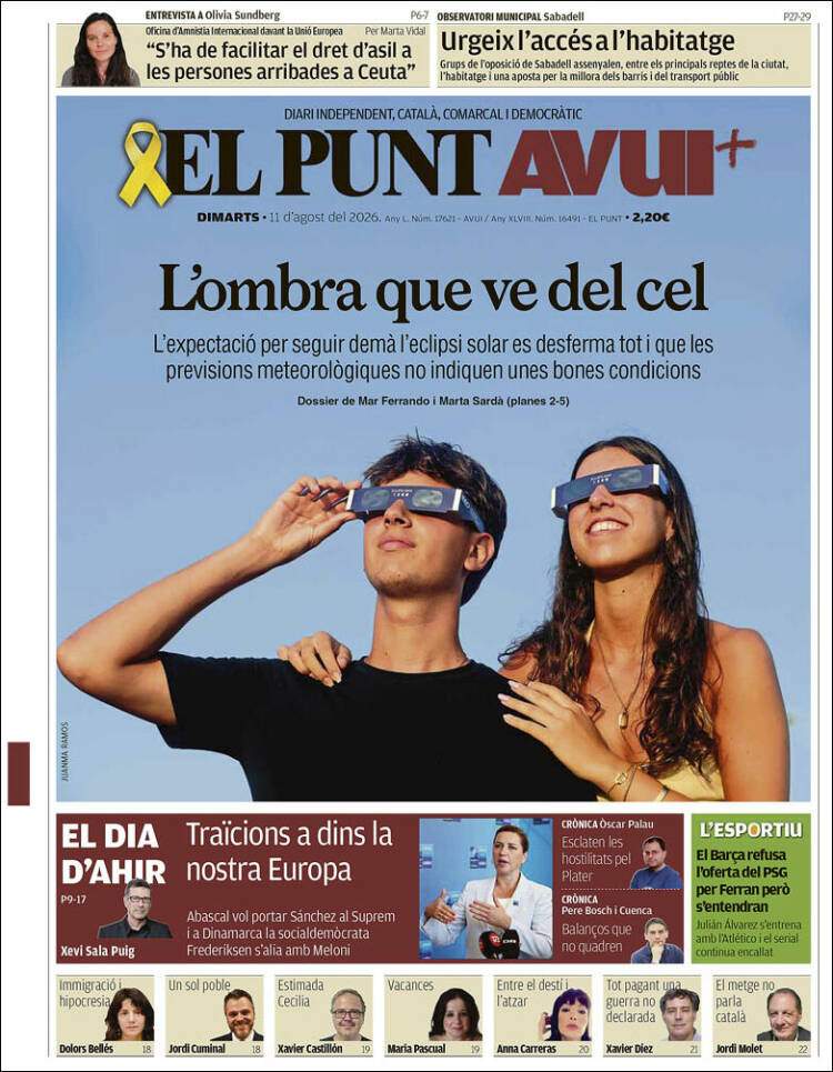 'El Punt Avui', 11 d'agost de 2026