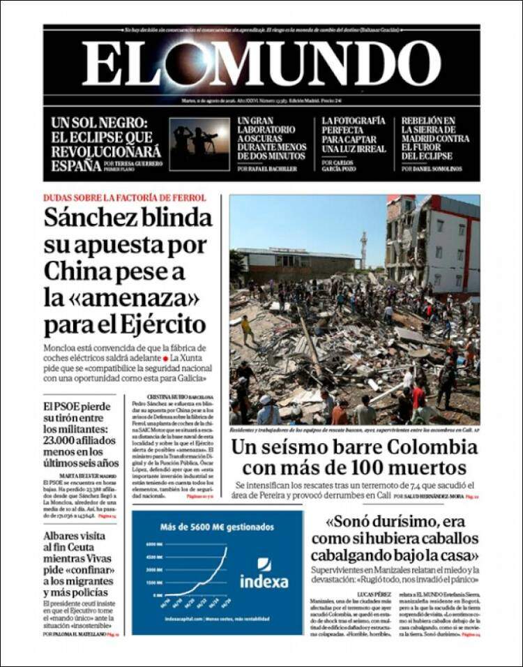 'El Mundo', 11 d'agost de 2026