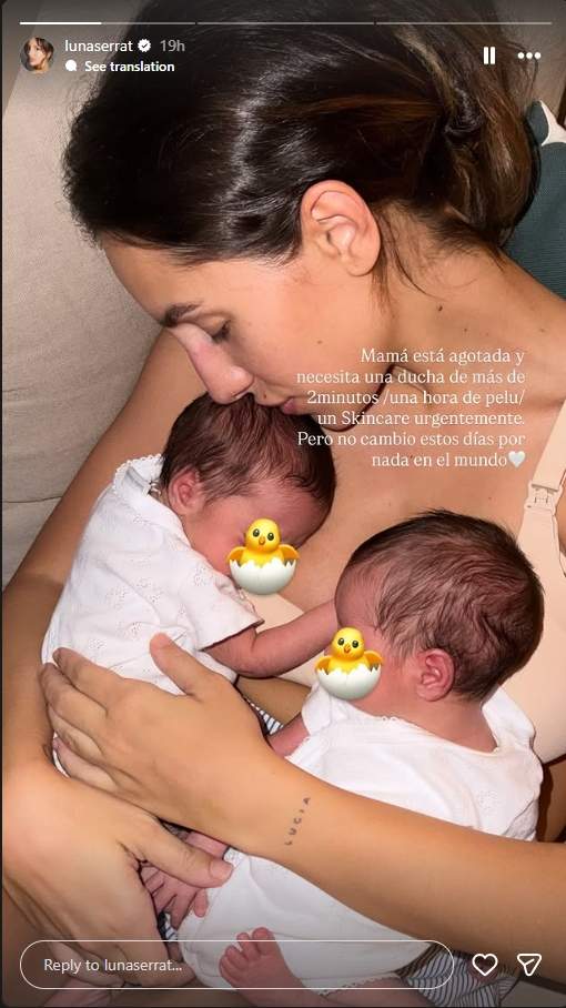 Luna Serrat viu els primers dies de mare de bessones / Instagram Luna Serrat viu els primers dies de mare de bessones / Instagram