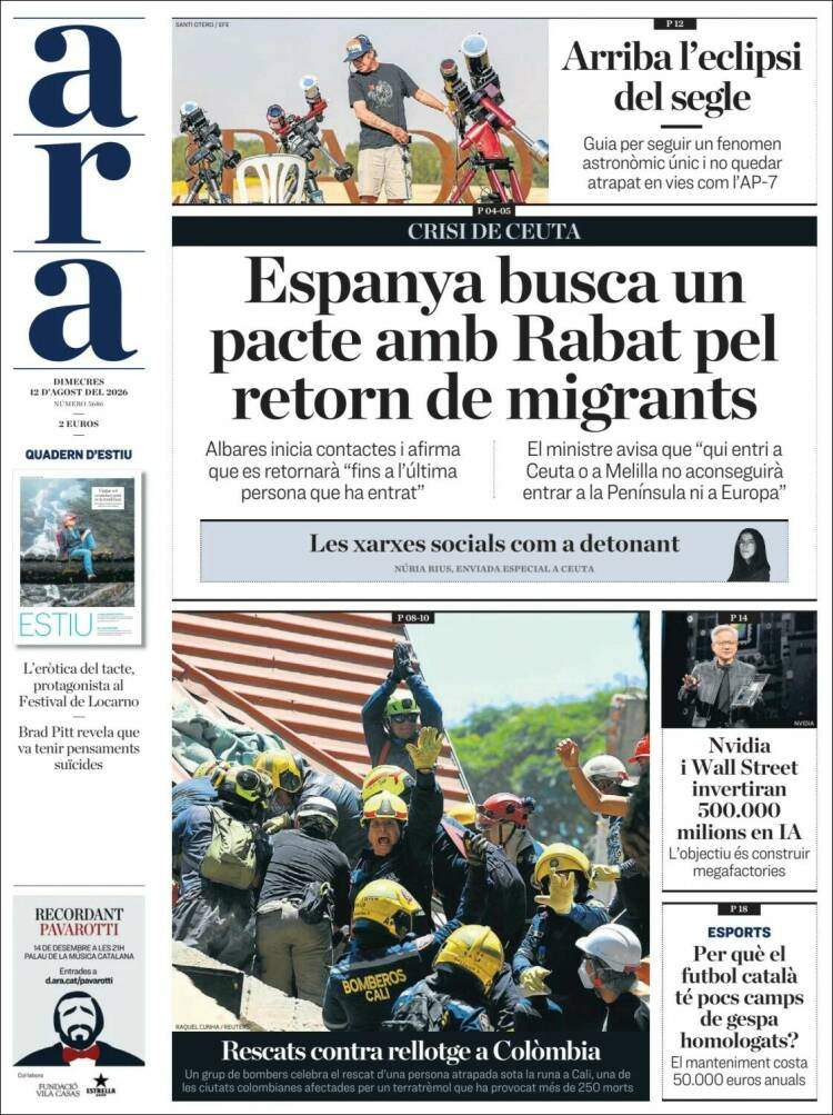 'Ara', 12 d'agost de 2026 'Ara', 12 d'agost de 2026