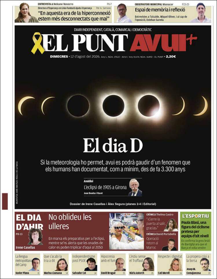 'El Punt Avui', 12 d'agost de 2026 'El Punt Avui', 12 d'agost de 2026