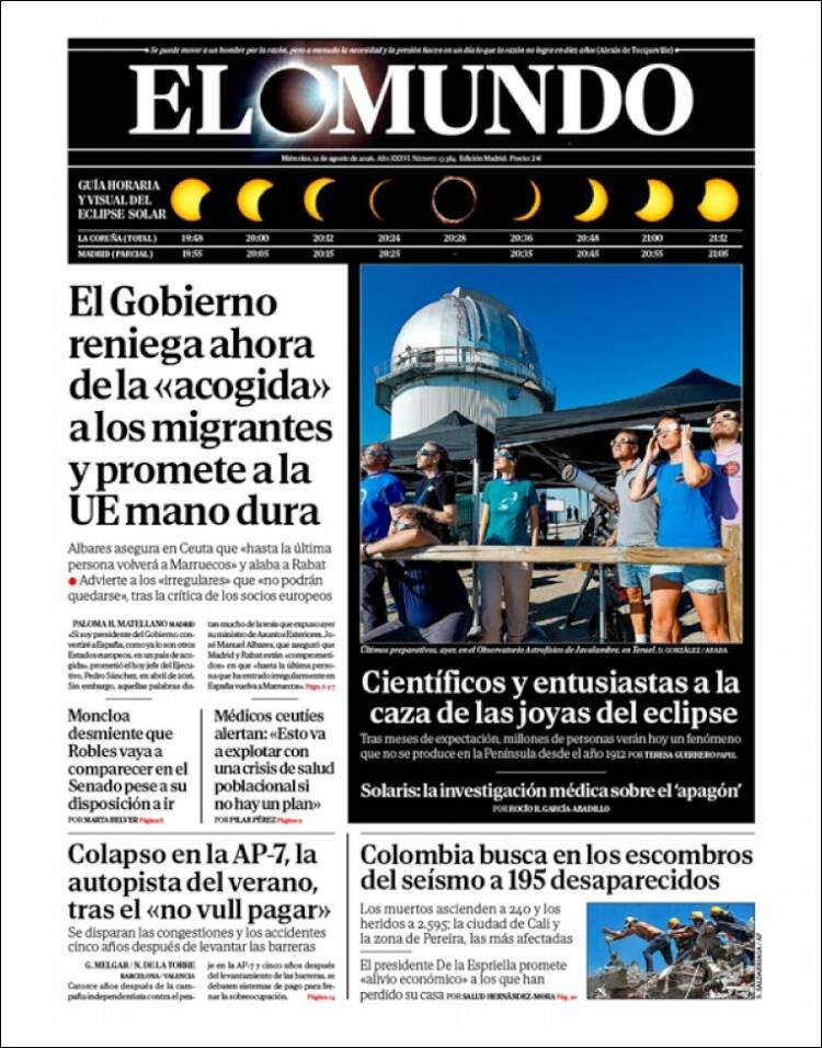 'El Mundo', 12 d'agost de 2026 'El Mundo', 12 d'agost de 2026