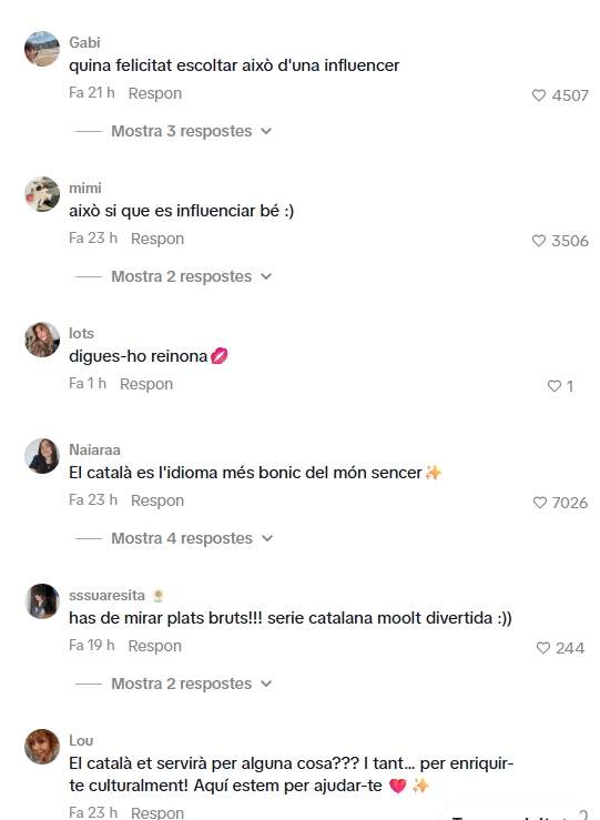 Els comentaris en el vídeo de Marina Barrial / TikTok Els comentaris en el vídeo de Marina Barrial / TikTok