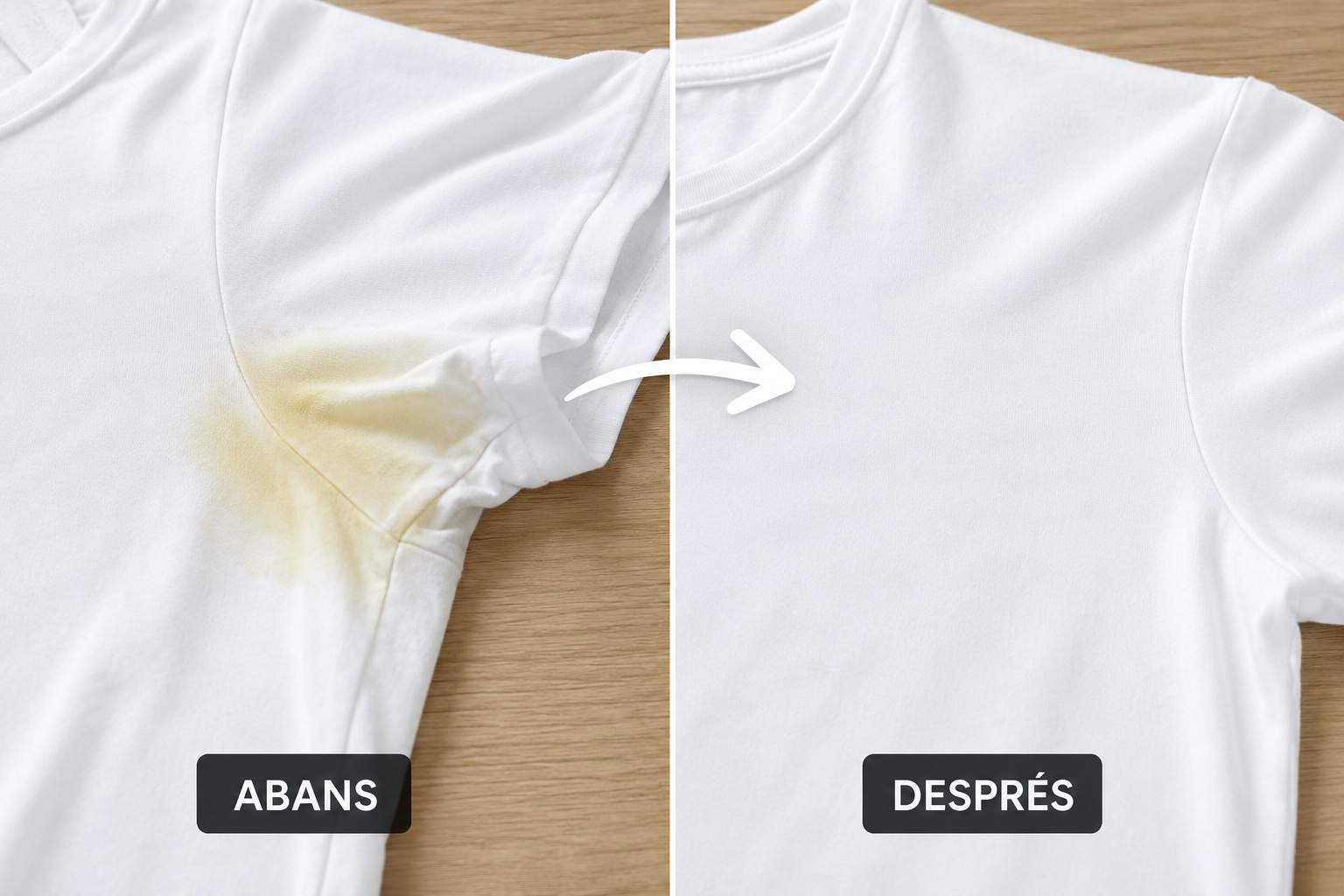 Com treure les taques grogues de suor de la roba blanca