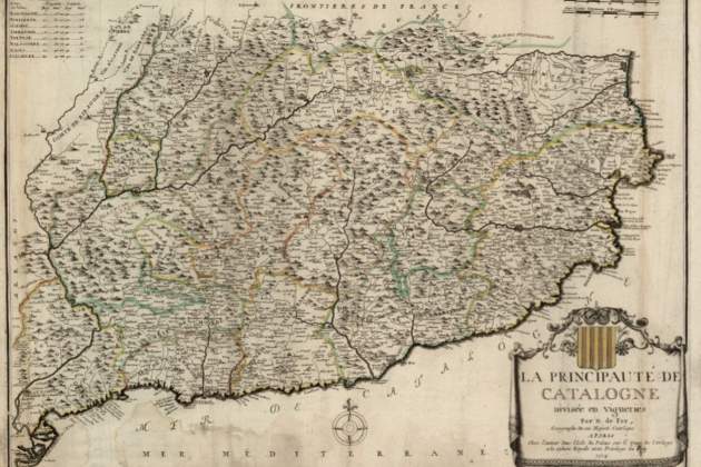 Mapa borbònic de Catalunya (1714) / Font: Cartoteca de Catalunya Mapa borbònic de Catalunya (1714) / Font: Cartoteca de Catalunya
