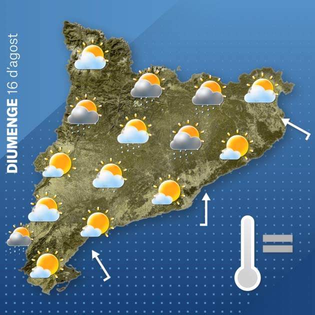 Mapa Catalunya diumenge 15-8 Mapa Catalunya diumenge 15-8